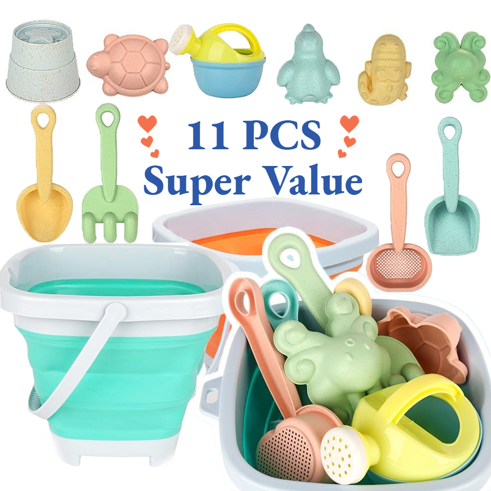Kids Outdoor Exercise Equipment - 11Pcs Beach Toys Set Gift Package