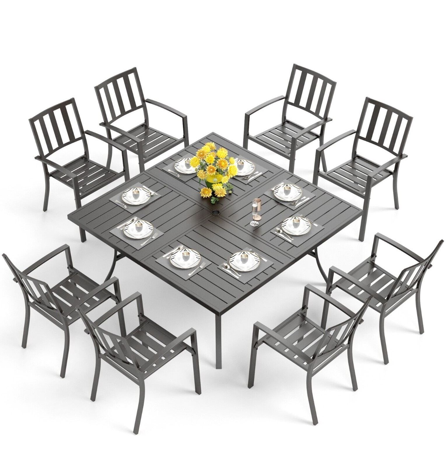 Kids Outdoor Dining Set - 9 Piece Patio Dining Set Outdoor
