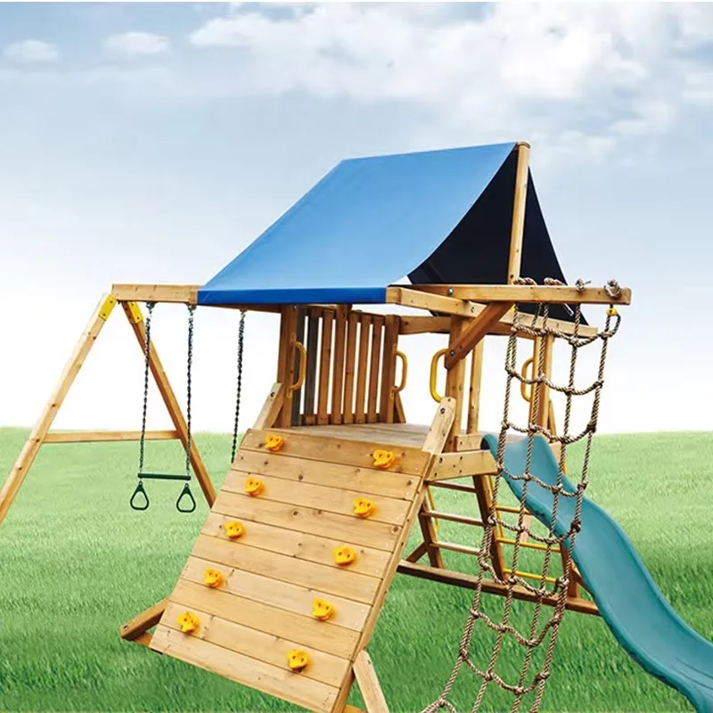 Kids Outdoor Wooden Climbing Frame - Tower Playcenter-Kids Outdoor Equipment Wooden Climbing