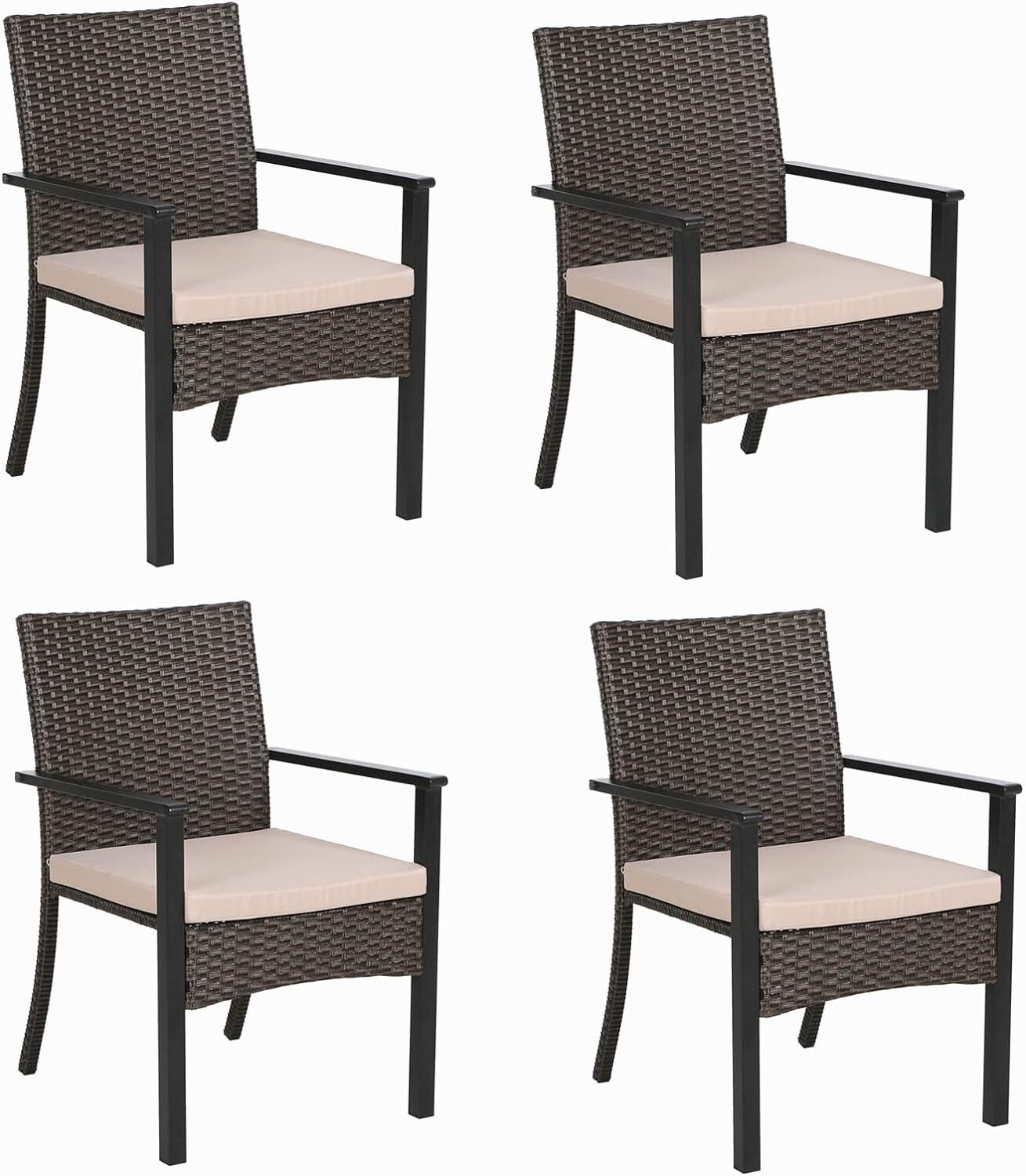 Kids Outdoor Dining Set - Patio Chairs Set of 4 Rattan