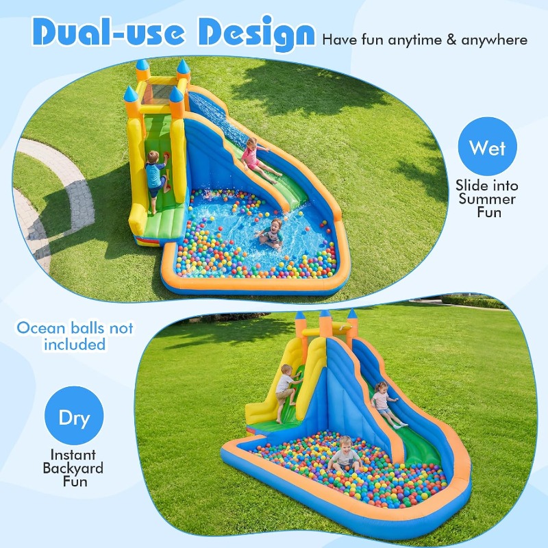 Costzon Inflatable Water Slide - огляд і ціна Kids Outdoor Climbing Wall