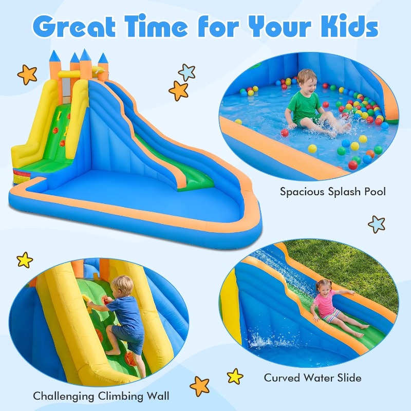 Costzon Inflatable Water Slide - огляд і ціна Kids Outdoor Climbing Wall
