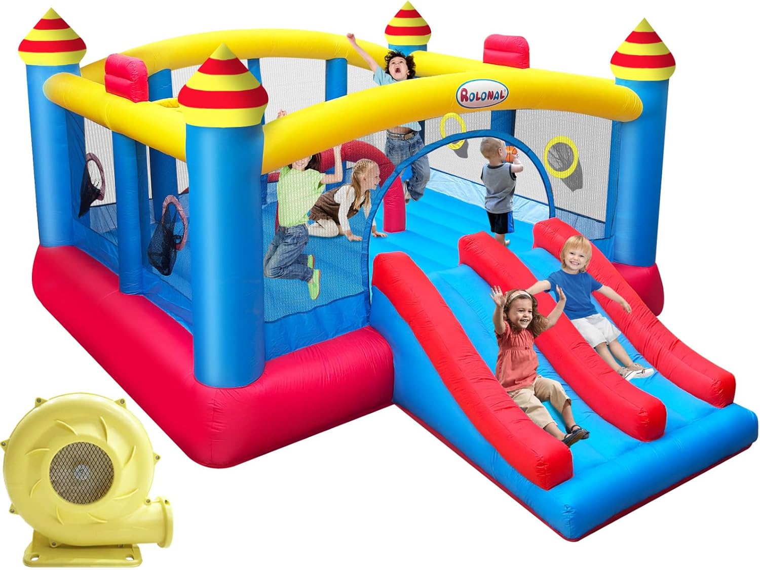 18.7x13 Ft Inflatable Bouncy C - огляд і ціна Kids Outdoor Basketball