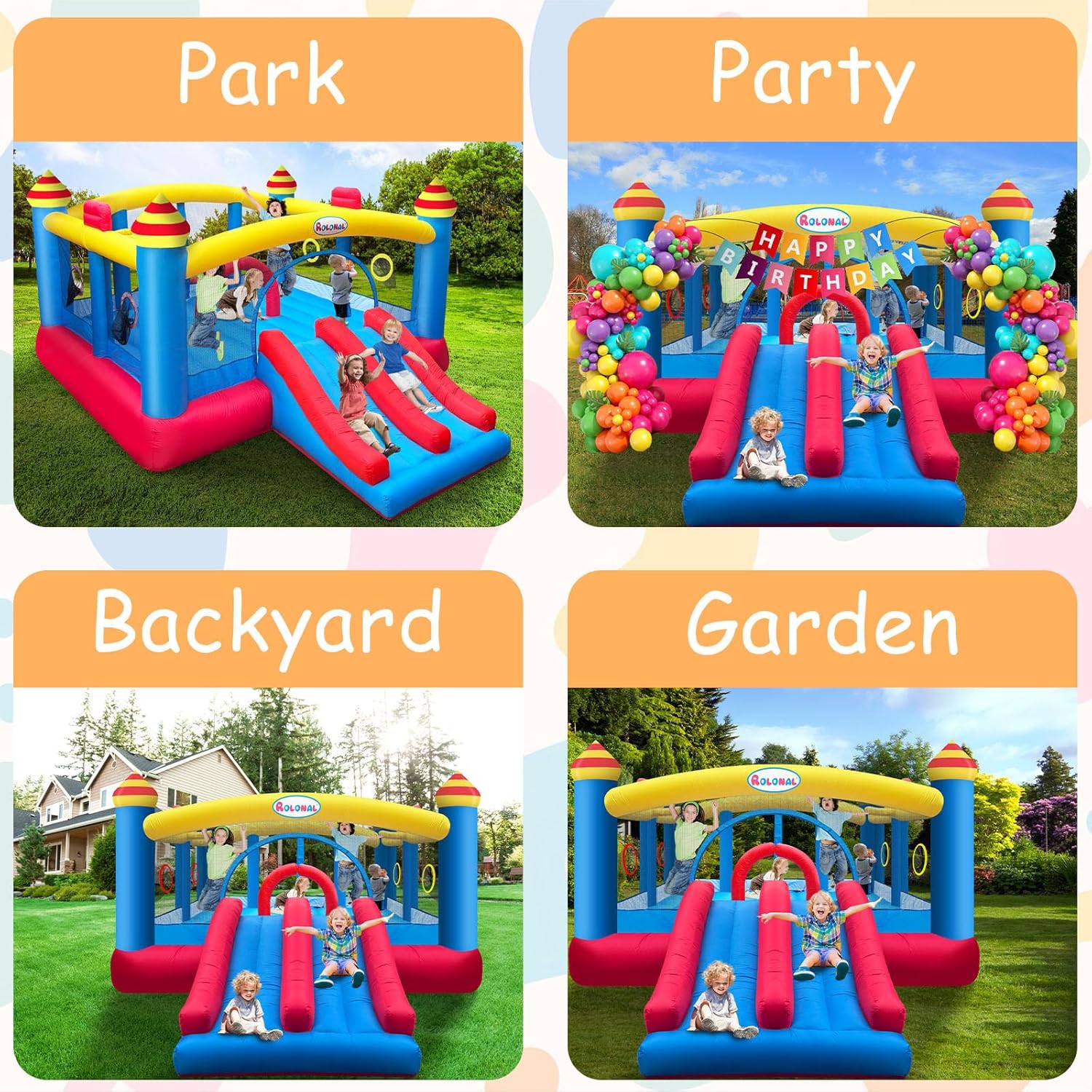18.7x13 Ft Inflatable Bouncy C - огляд і ціна Kids Outdoor Basketball