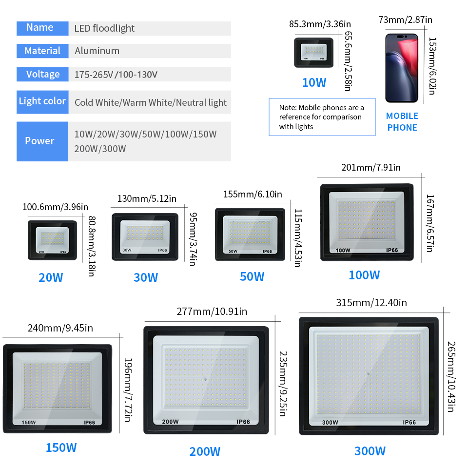 LED Floodlight AC220V 110V 10- - огляд і ціна Balance Beam Outdoor