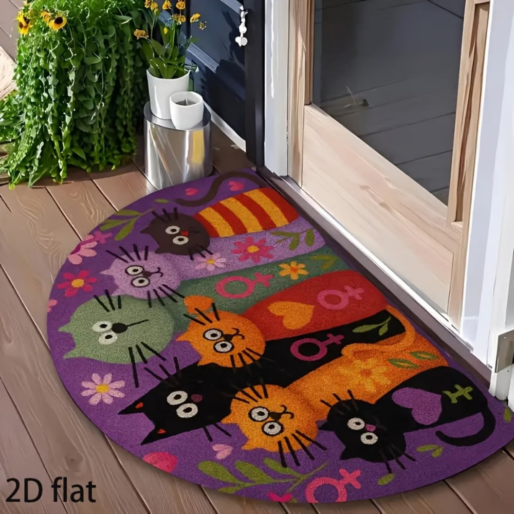 Cartoon Striped Cat Floral Sem - огляд і ціна Kids Outdoor Flooring