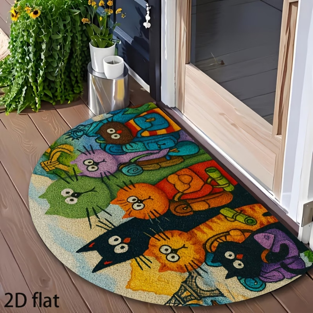 Cartoon Striped Cat Floral Sem - огляд і ціна Kids Outdoor Flooring