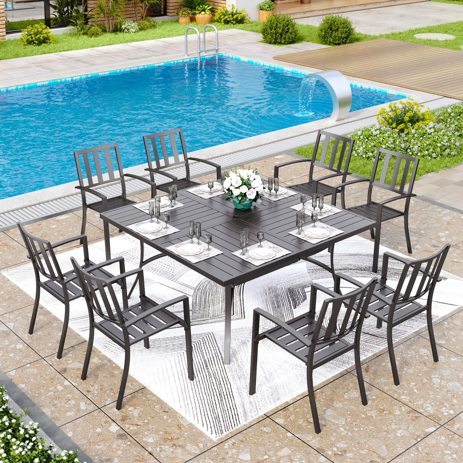 9 Piece Patio Dining Set Outdo - огляд і ціна Kids Outdoor Dining Set