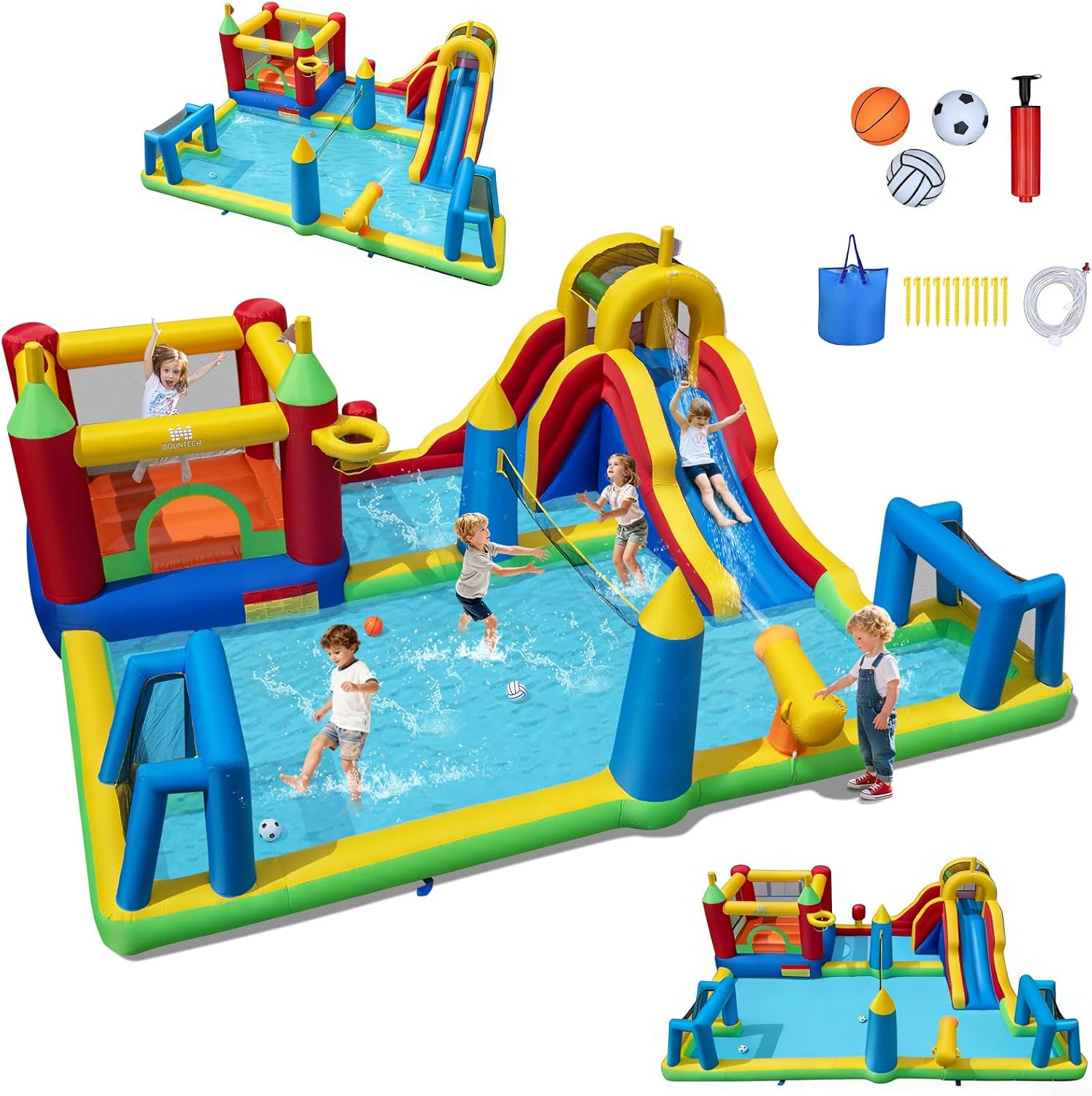 9-in-1 Inflatable Water Slide  - огляд і ціна Kids Outdoor Basketball