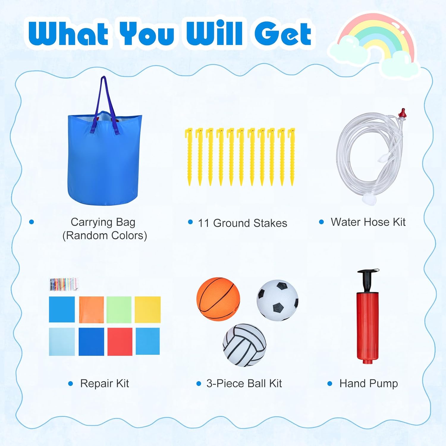 9-in-1 Inflatable Water Slide  - огляд і ціна Kids Outdoor Basketball