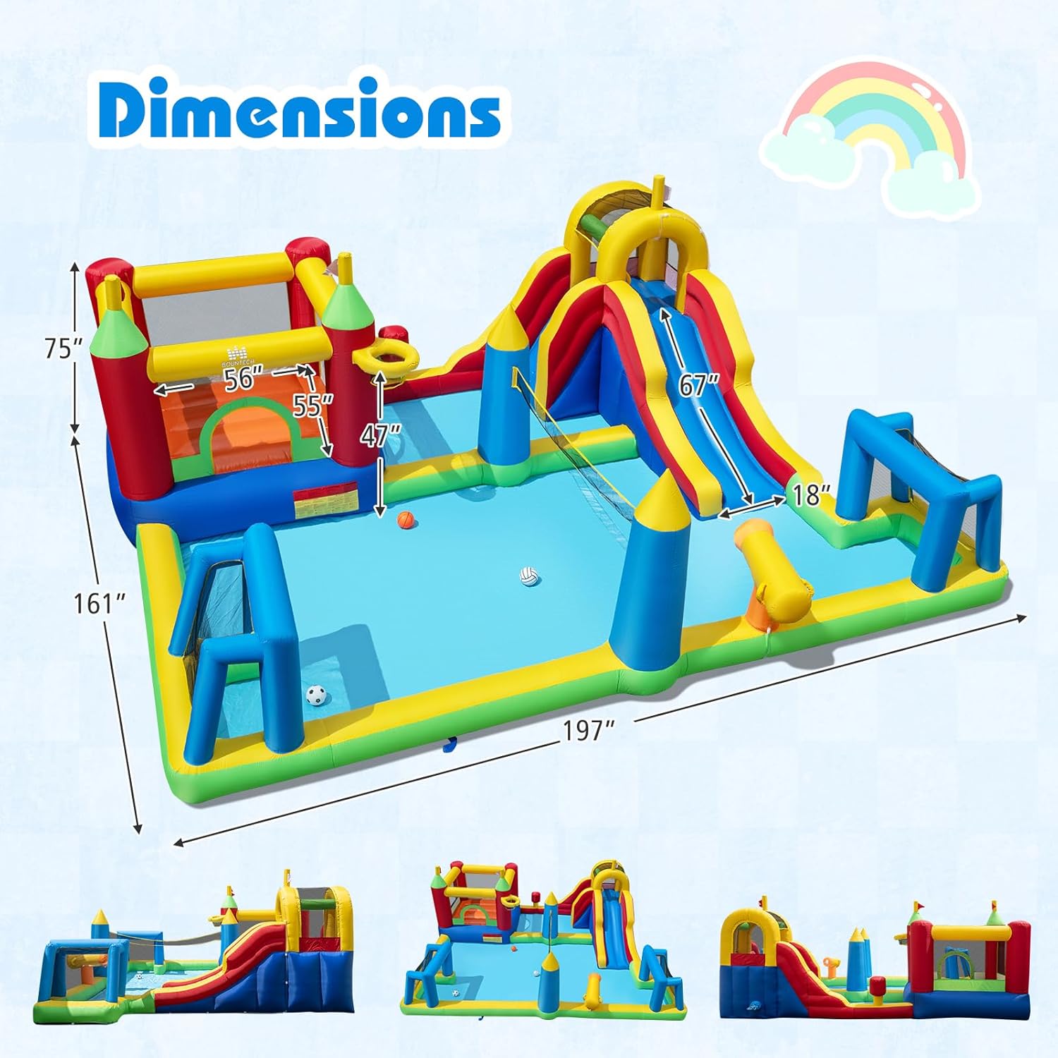 9-in-1 Inflatable Water Slide  - огляд і ціна Kids Outdoor Basketball