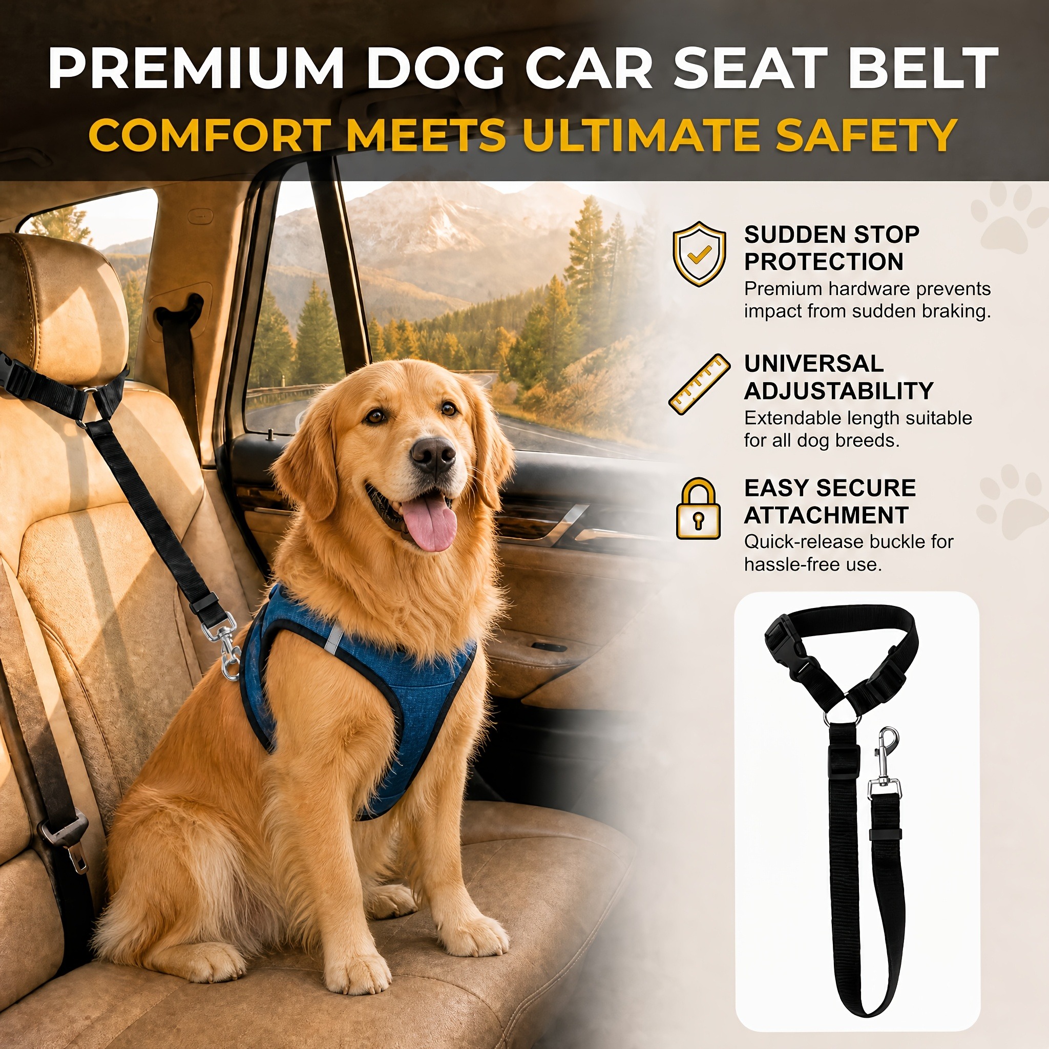 Heavy-duty adjustable pet car  - огляд і ціна Swing Seat Belt