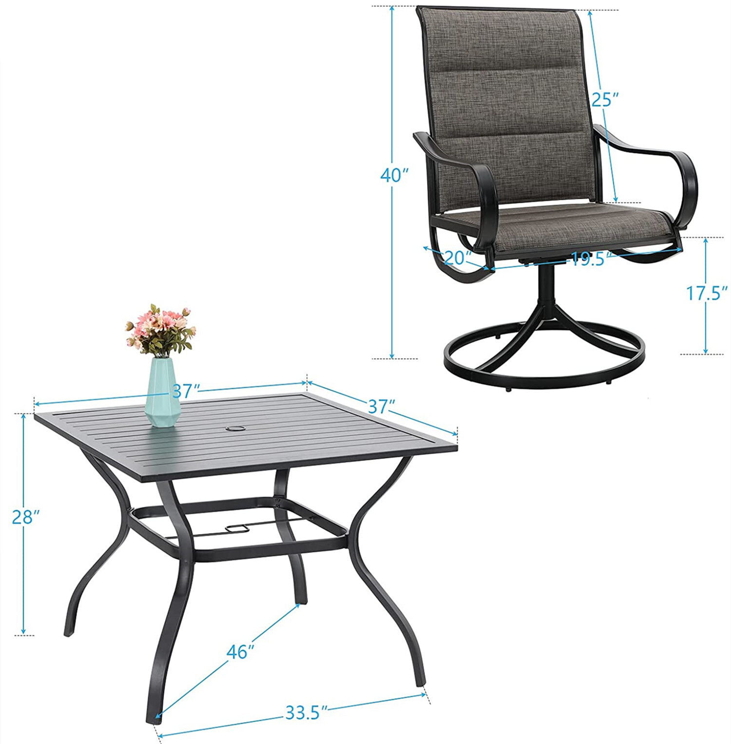 Patio Furniture Set of 6 with  - огляд і ціна Kids Outdoor Dining Set