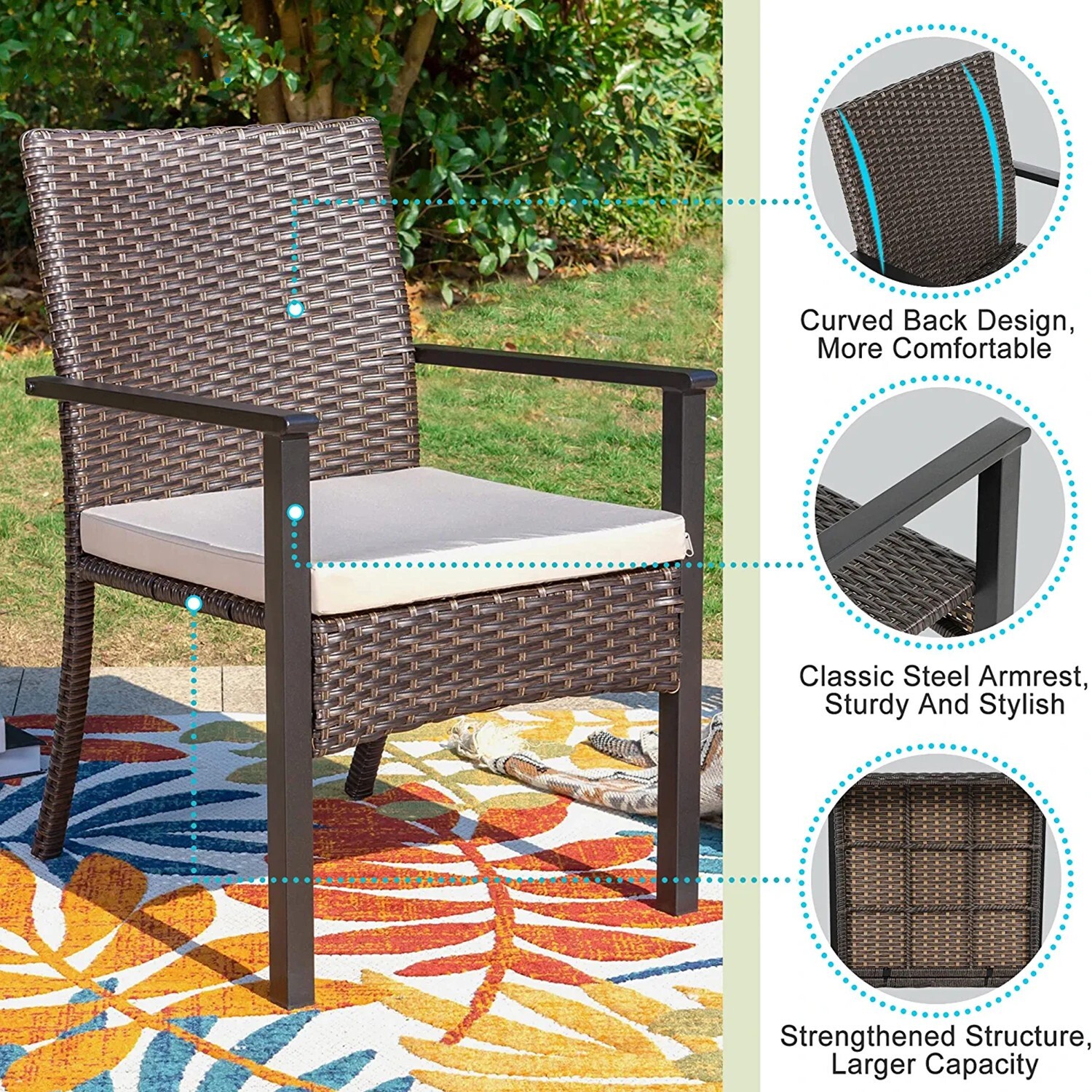 Patio Chairs Set of 4 Rattan O - огляд і ціна Kids Outdoor Dining Set