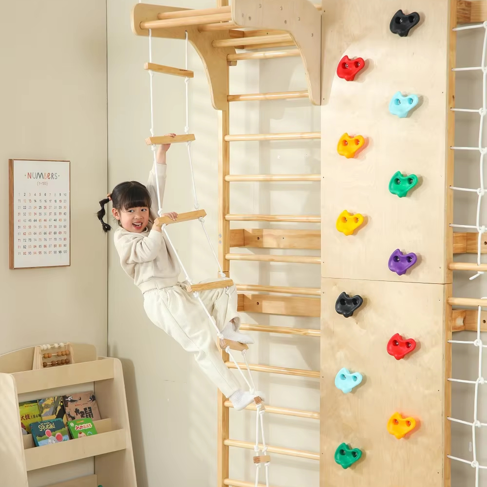 In Stock Indoor Monkey Bars Ki - огляд і ціна Kids Outdoor Wooden Climbing Frame