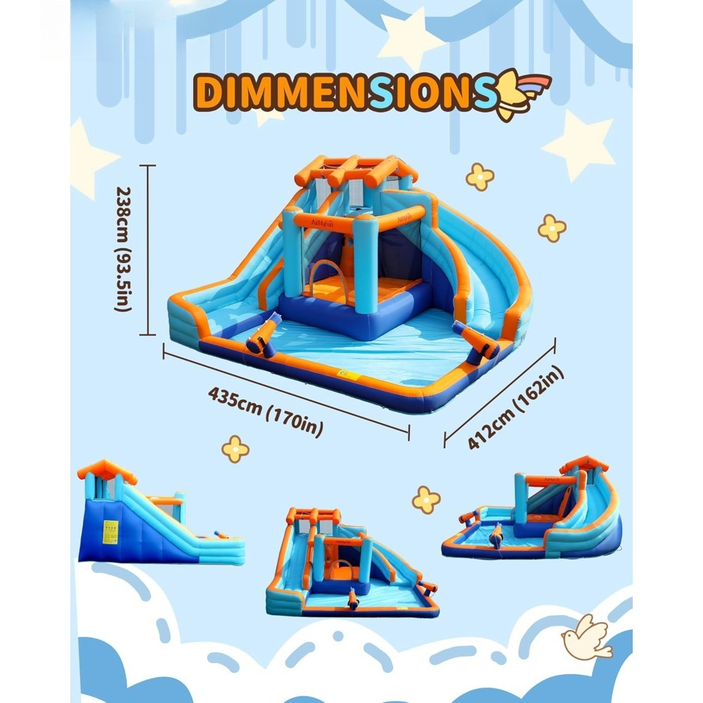 Large Water Slide Bounce House - огляд і ціна Kids Outdoor Basketball