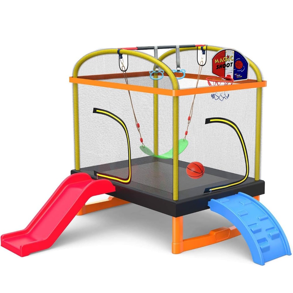 6.5Ft 7-in-1 Rectangle Trampol - огляд і ціна Kids Outdoor Basketball