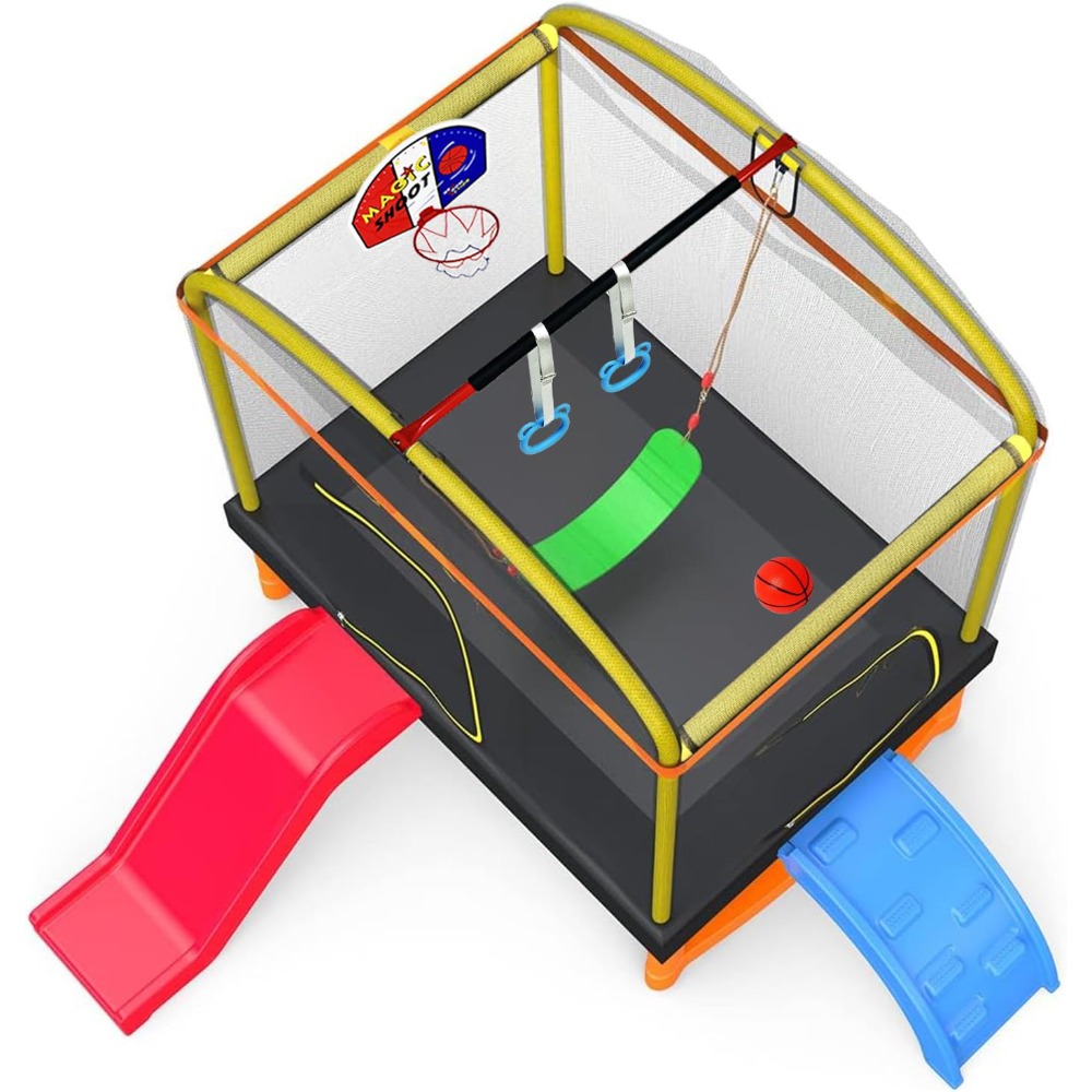 6.5Ft 7-in-1 Rectangle Trampol - огляд і ціна Kids Outdoor Basketball